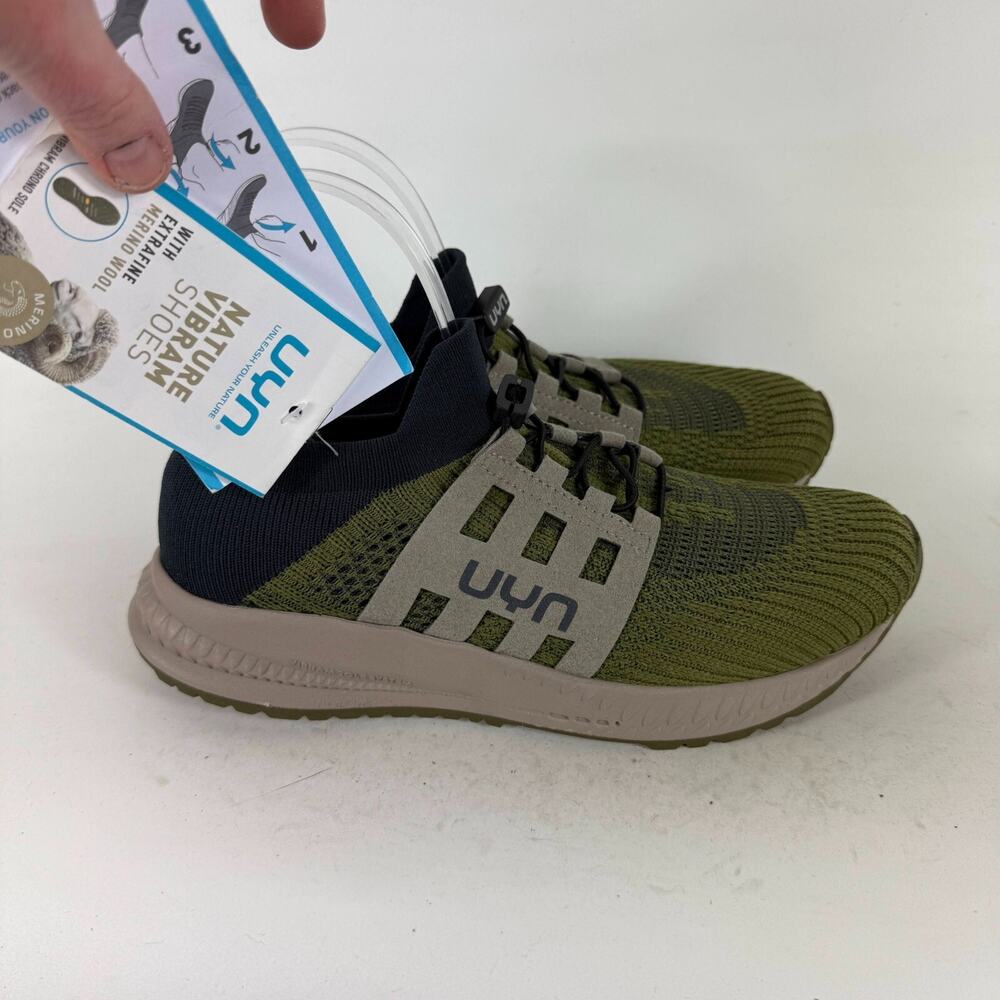 UYN Nature Tune Trainers Sneaker Womens size 7 Sage Carbon Slip On Low Top Shoes - Picture 2 of 10